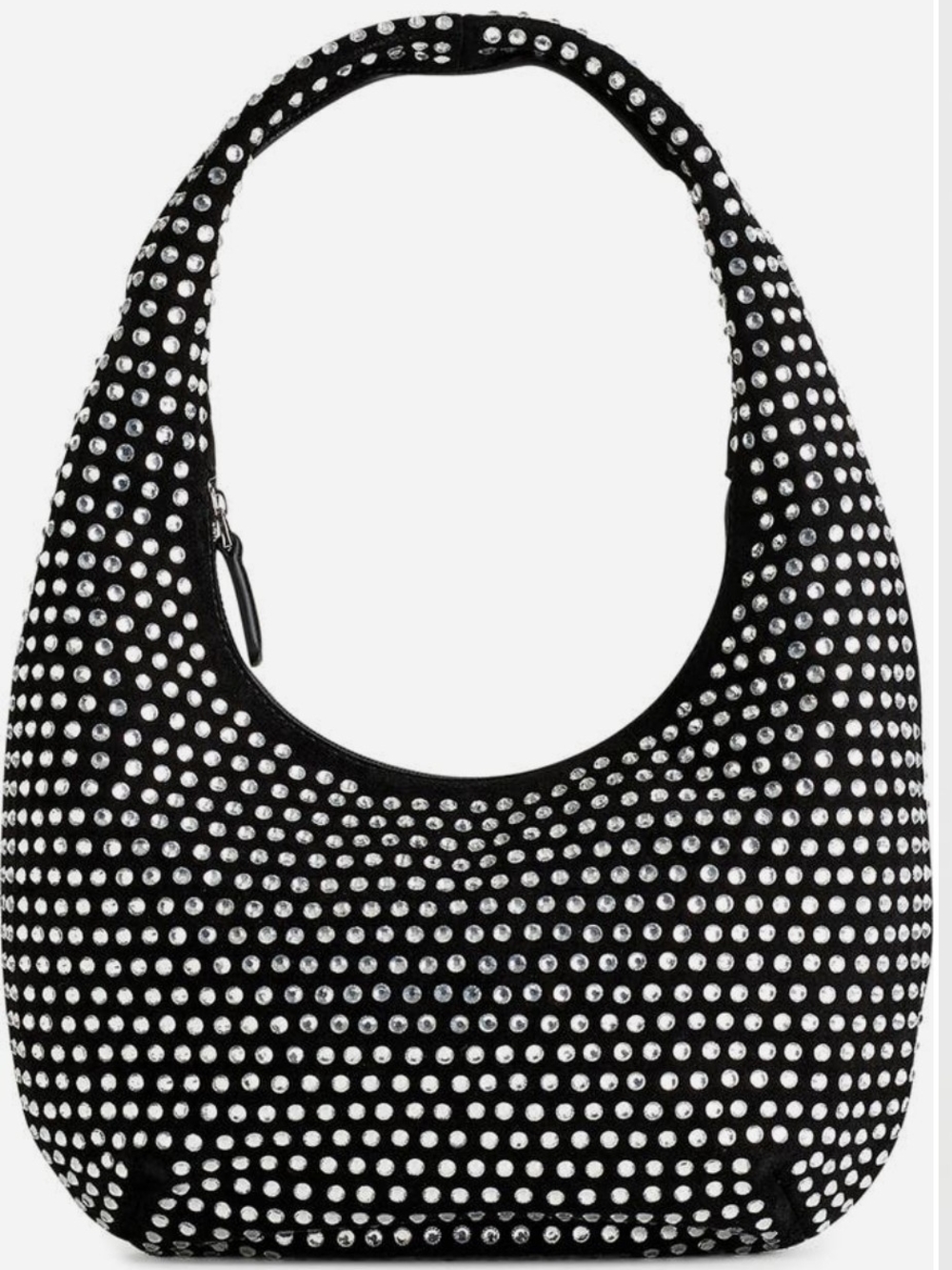 Madewell Black Rhinestone-Studded Hobo Shoulder Bag